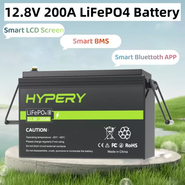 12.8V 200ah Solar Lithium Batterie LiFePO4 Akku mit Bluetooth Off-Grid RV E-Bike