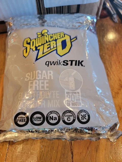 Sqwincher Zero Qwik Stik Sugar Free, Cool Citrus, .11 0z (Pack of 50)