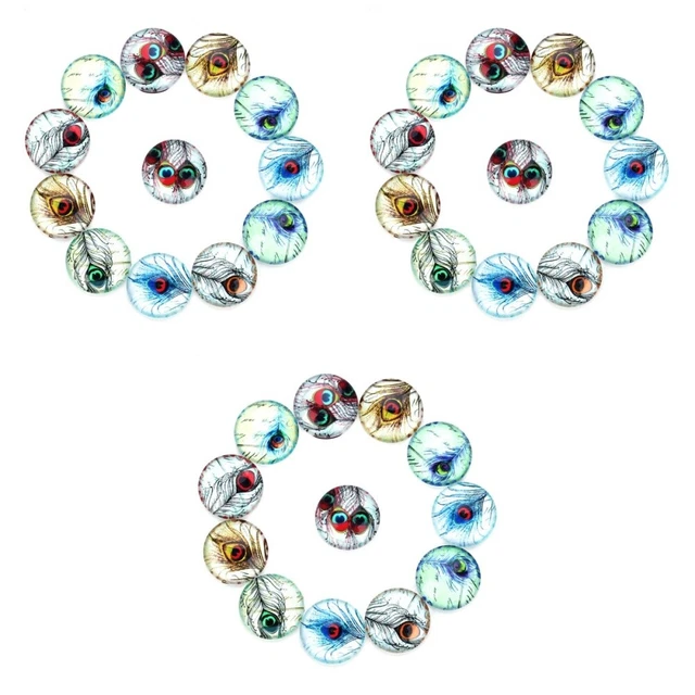 3x Schmuck Anhänger Glas Dome Cabochons Cabochons für Schmuck Machen
