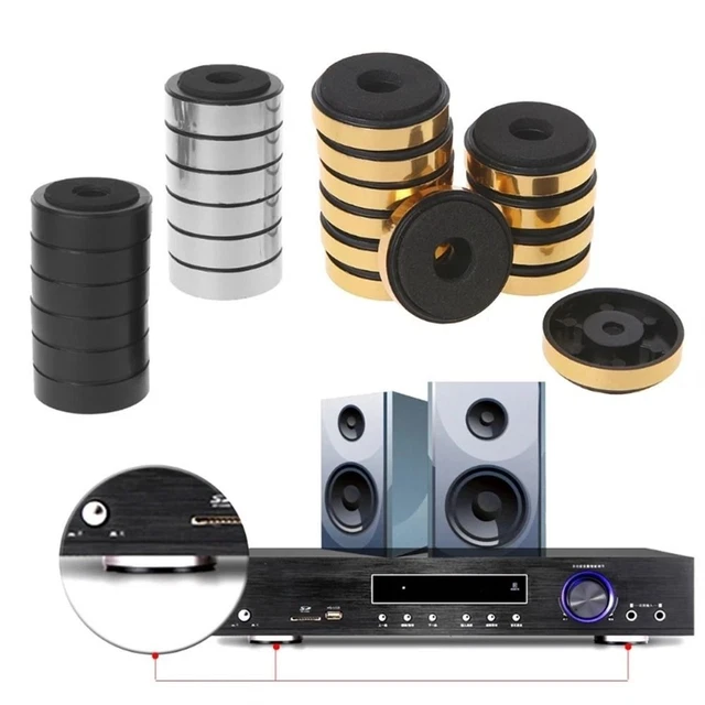4 Punte Per Diffusori Oro OFC - Set Antivibrazione Con Base Adesiva Per Amplificatore Hi-Fi, Migliora La Qualità Audio