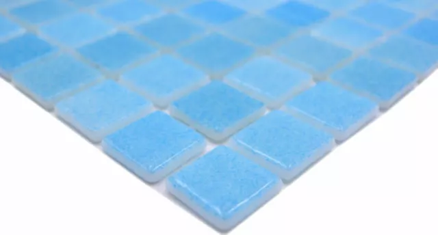 Schwimmbadmosaik Mosaïque Bleu Clair Turquoise Pâte de Verre Poolmosaik 1 Mat 2