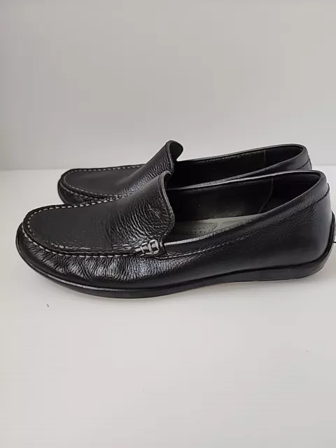 Tommy Bahama Mens Black Leather Naples Driver Venetian Loafer Shoes 9 2