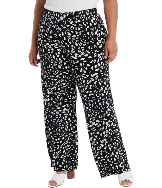 Vince Camuto Womens 2-Tone Casual Trouser Pants, Black, 2X