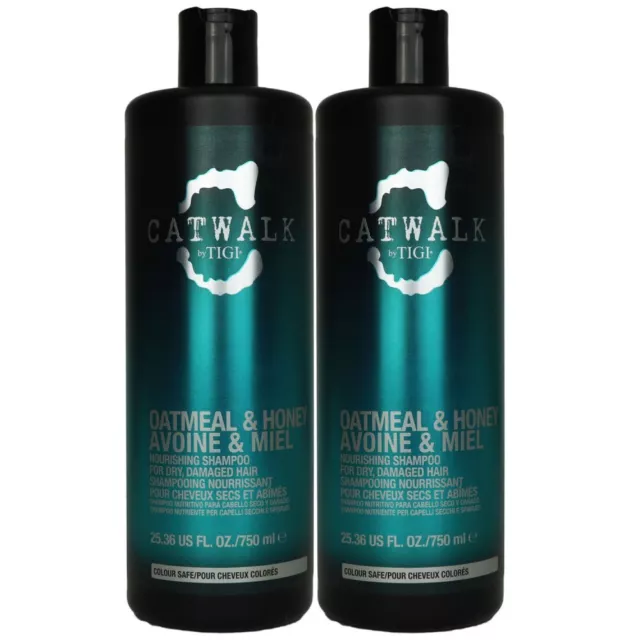 Tigi Catwalk Oatmeal & Honey 2 x 750 ml Shampoo trockenes und strapaziertes Haar