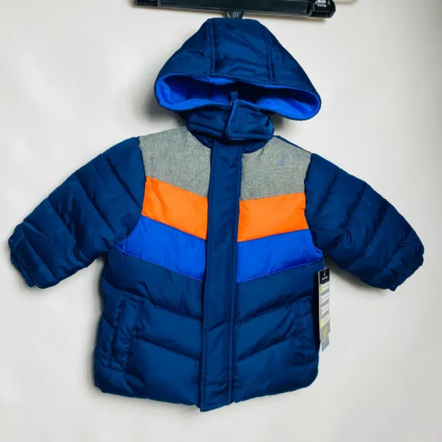 iXtreme 12M Baby Boys Girls Hooded Fleece Lined Puffer Jacket  blue NWT