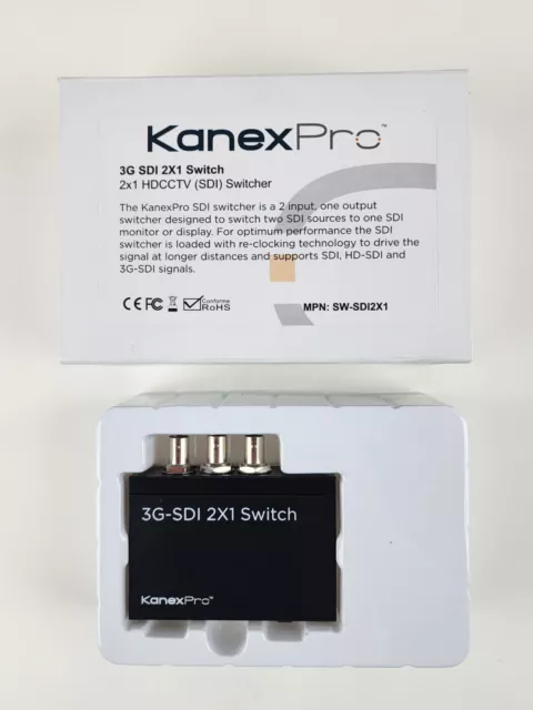 Conmutador Kanex Pro 3G SDI 2x1 HD CCTV Como nuevo en caja Modelo: SW-SDI2X1