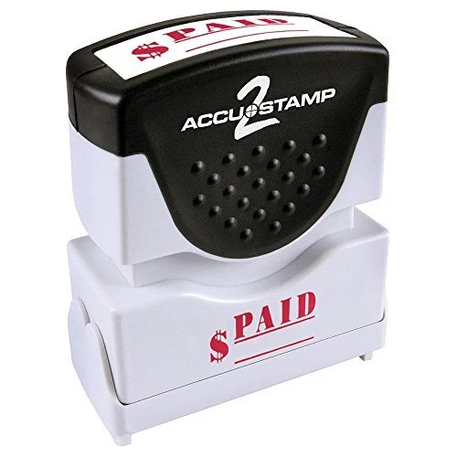 ACCU-STAMP2 Message Stamp with Shutter 1-Color PAID 1-5/8" x 1/2" Impression ...