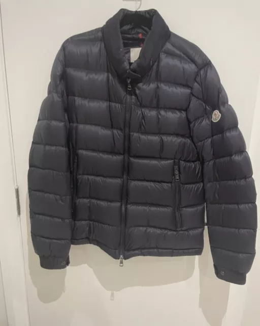 Authentic Moncler Light Down Padded Jacket Navy Size 2  M