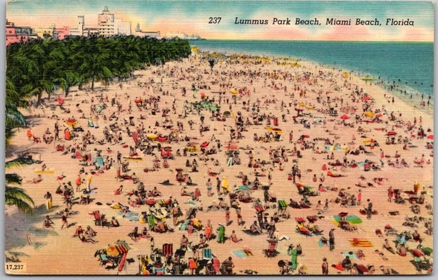 POSTCARD Lummus Park Beach, Miami Beach, Florida