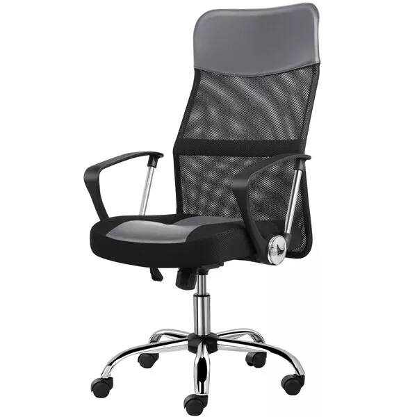 Silla Ergonimica de Oficina Regulable con Ruedas Soporte Lumbar de Cuero Altura