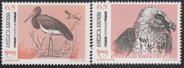 Upaep Spanien 3270/71 1993 Ciconia Sollten Vogel Bird Fauna MNH