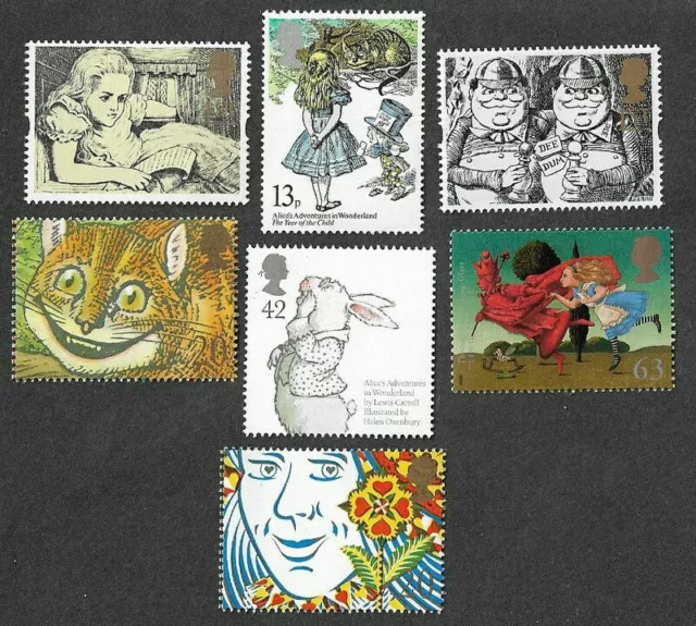 Alice in Wonderland mnh stamps(7) collection  -Great Britain