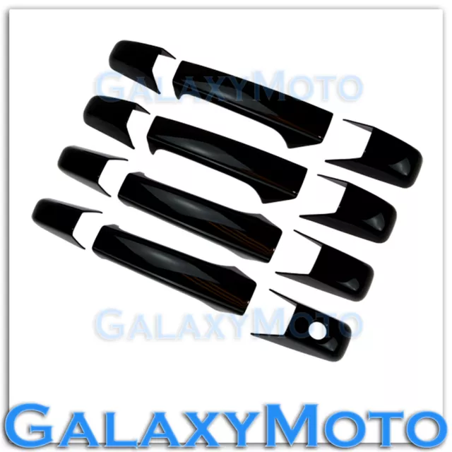 07-13 Chevy Suburban+Avalanche Gloss Shiny Black 4 Door Handle Trim Cover