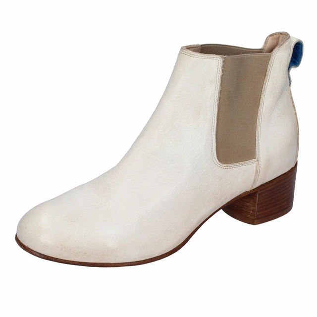 chaussures femme MOMA - 37 EU - bottines blanc cuir DT168