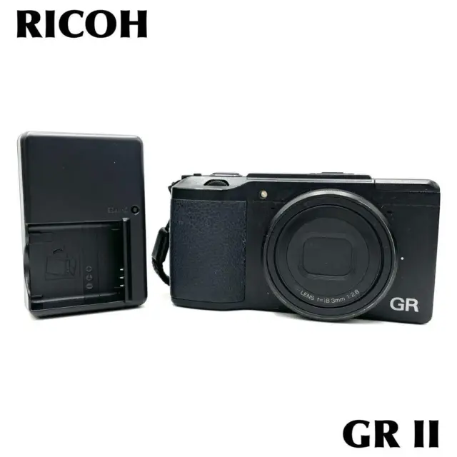 Ricoh GR II 16.2MP Digital Camera Shutter count 9500 Charger Battery Strap