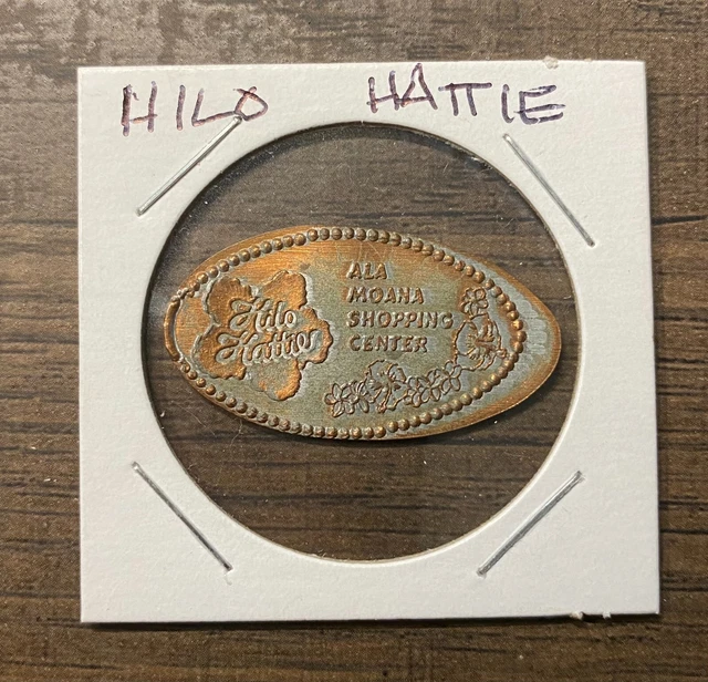 Hilo Hattie's Ala Moana Hibiscus Honolulu Hawaii Hawaiian Elongated Penny Token Hilo Hattie's Ala Moana Hibiscus Honolulu Hawaii Hawaiian Elongated Penny Token