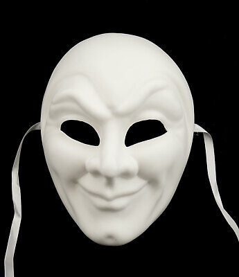 Mask from Venice White With Paint Joker Mixed Adult Carnival Venetian 104