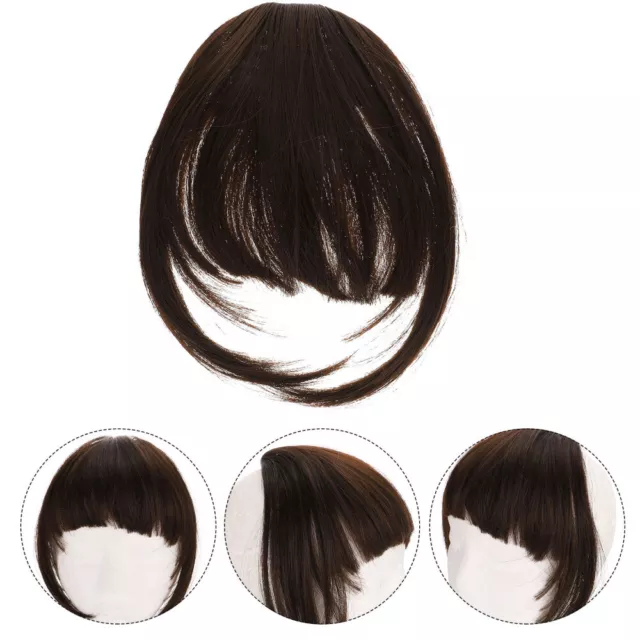 Piezas de cabello planas limpias para mujer con flecos frontales bangs bangs para cabello real 2