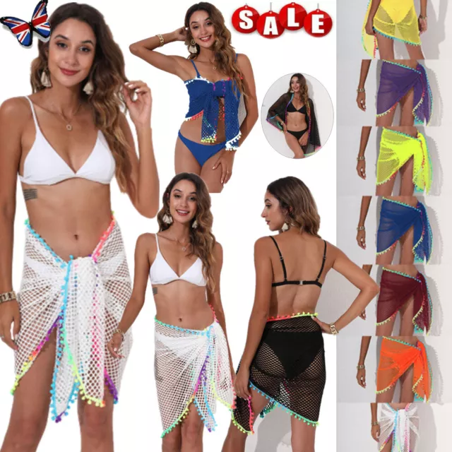 WHITE WOMEN BEACH Bikini Cover Up Spaghetti Strap Swimwear Wrap Backless  Sarong £6.49 - PicClick UK