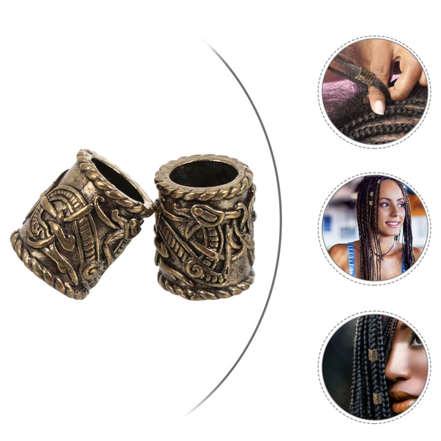 2 stücke Retro Viking Perlen Haar Bart Anhänger Antik DIY Armband Schmuck