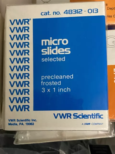 VWR 48312 MICRO SLIDES SELECTED PRECLEANED FROSTED 3 X 1 Inch Factory Sealed