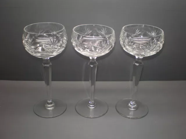 3 Rummer From Polished Crystal Glass - Art Deco