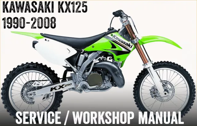 1990-2008 Kawasaki KX125 KX 125 Workshop Repair Service Manual eBook PDF on CD