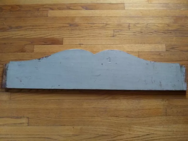 Antique Architectural Wood Header Pediment Gray 50" Cottage French Country