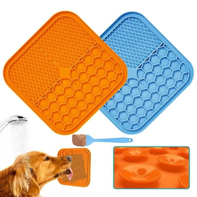 Pet Lick Pad Slower Feeder Pad Cats Dog Licky Mat Feeding Cats Dogs Licking Mat
