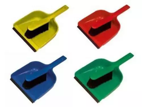 Professional Colour Coded Hand Held Dust Pan & Brush Set - Choose Colour