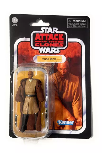 STAR WARS ATTACK OF CLONES WARS Mace WINDU ACTION figure DAMAGED BOX