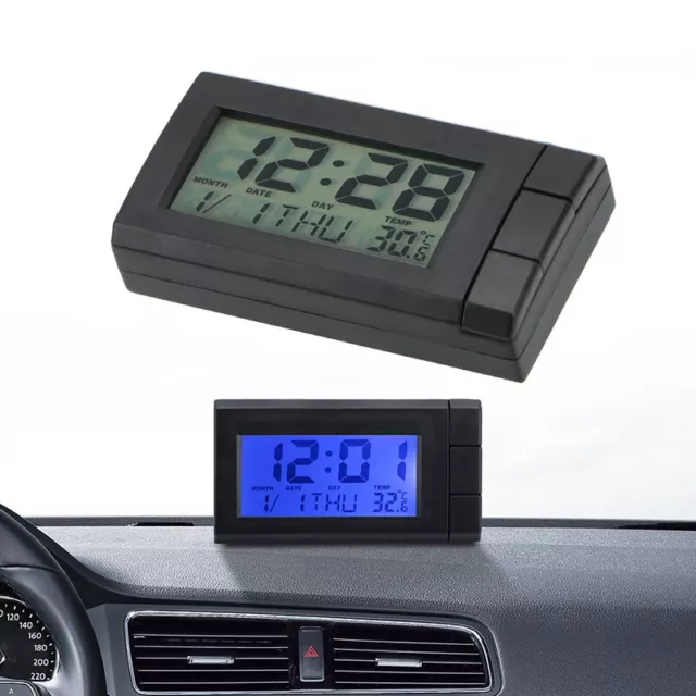 2 in 1 Car LCD Digital Display Clock & Temperature Auto Watch Thermometer