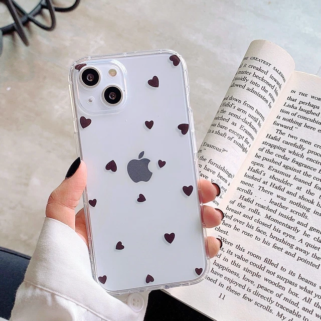 For iPhone 14 Pro Max 11 12 13 XR 7 Cute Fresh Color Heart Clear Soft Phone Case