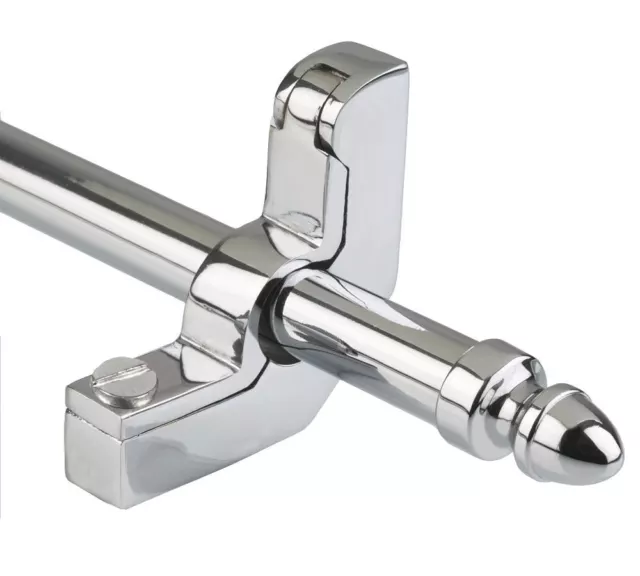 Deluxe Bright Chrome Stair Rods With Acorn Finial - 16mm - Individual
