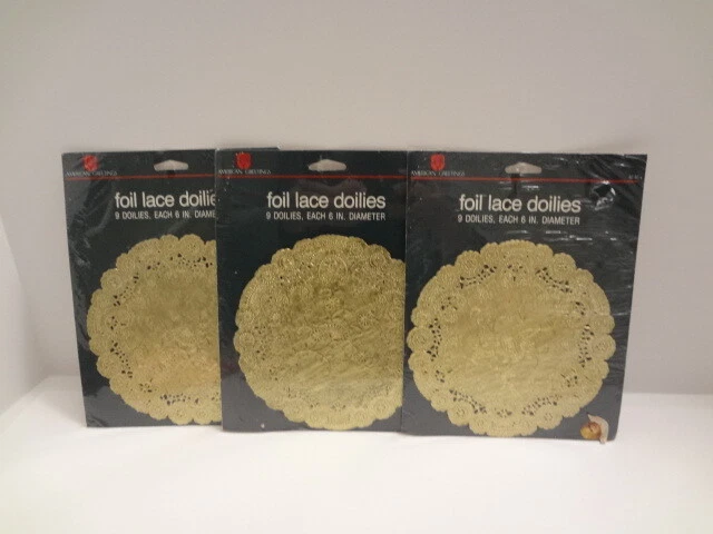 Vintage Paper Doilies Lace Gold Foil American Greetings Lot of 3 NEW Old Stk USA
