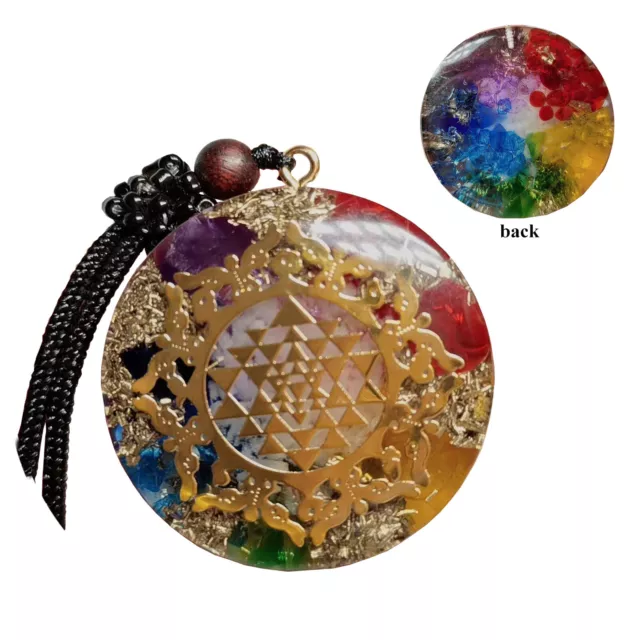 Luminous Orgonite Sri Yantra Pendant Healing Energy Yoga Meditation Necklace