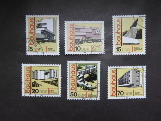 DDR 1980 Mi-Nr.  DD 2508 - 2513 Bauwerke im Bauhaus-Stil gestempelt komplett