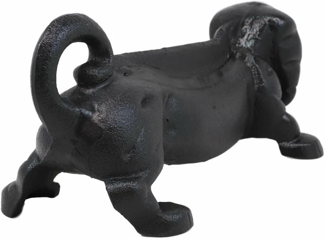 Cast Iron Black Sausage Dachshund Dog Boot Cleaner Scraper Statue Door Stopper 5