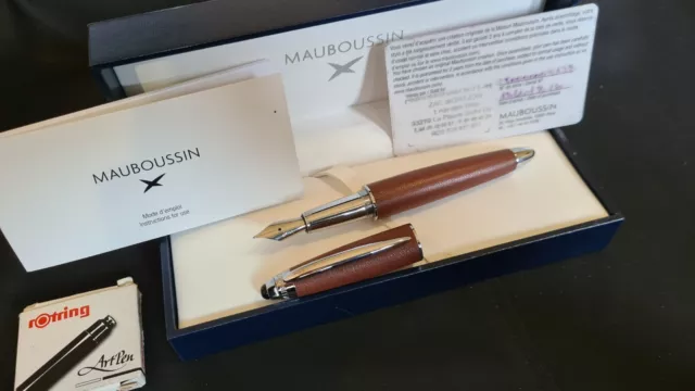 Stylo Plume Mauboussin Newport Cuir Marron NEUF PVP: 430€ ( Montblanc, Dupont