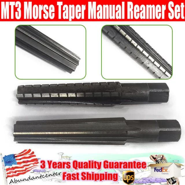 MT3 Straight Shank Morse Taper Manual Reamer Set Roughing and Finishing Reamer