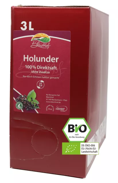 Bleichho Bio Holundersaft – 100% Direktsaft, Bag-in-Box mit Zapfsystem