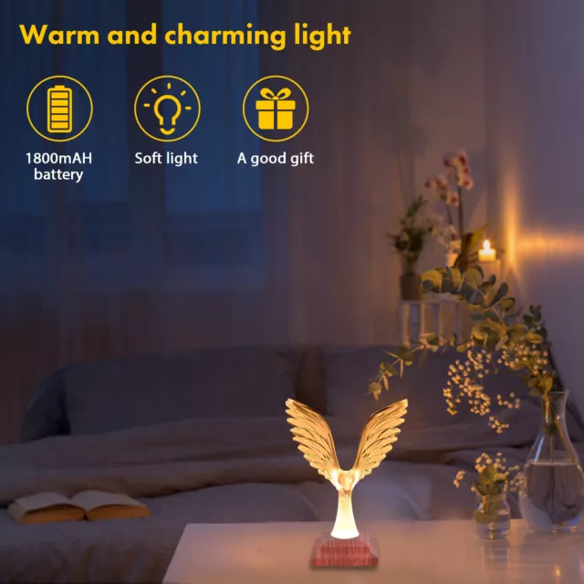 Touch Control Night Light Rechargeable Eagle Bedside Lamp Home Accessories (H) F 2