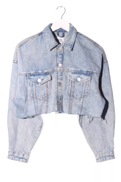 ZARA Giacca denim Donna Taglia IT 40 blu stile casual