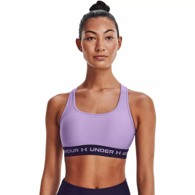 Women's Under Armour UA Mid Crossback Activewear Sports Bra in Purple