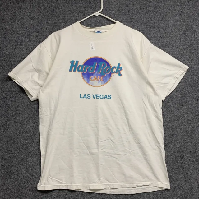 Vintage Hard Rock Cafe T-shirt Adult Size Extra Large White Mens Las Vegas 90s