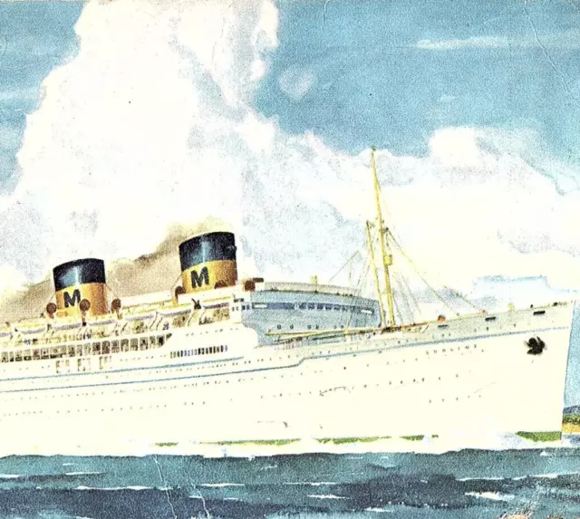 c.1955 SS Lurline Ocean Liner Postcard Matson Lines WWII Troop Ship Pearl Harbor
