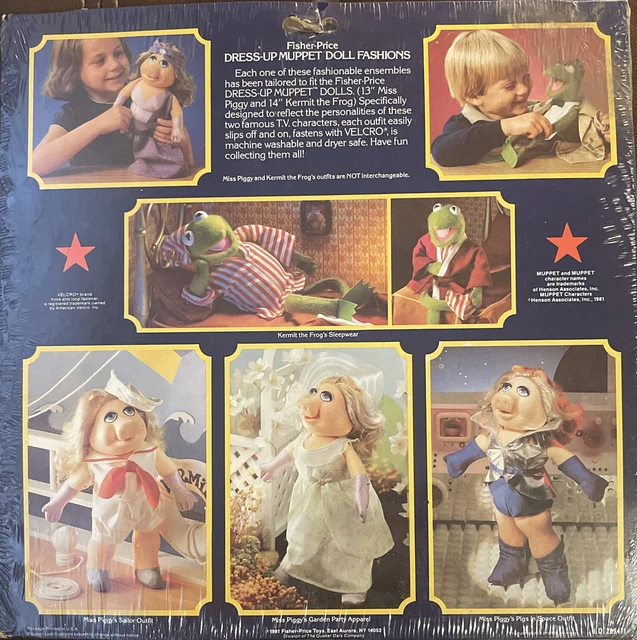 Fisher-Price 1981 Miss Piggy’s Garden Party Apparel Dress-Up Muppet Doll Fashion 3