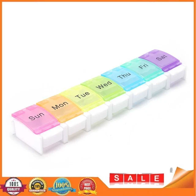 Scatola di pillole colorata organizzatore di medicinali 7 giorni custodia per tablet dispenser farmaci