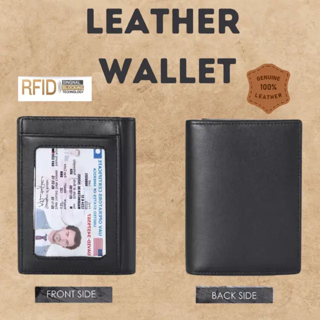 Slim Wallet for Men's | RFID Block Minimalist Credit Card Holder - Lightweight