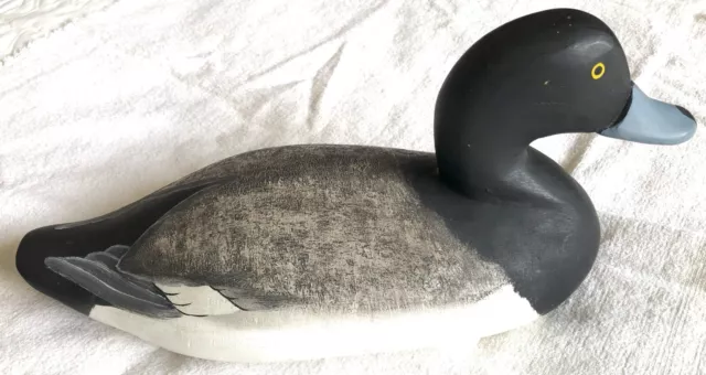 Old Wood Duck Decoy " Blue Bill ? " Signed # 7